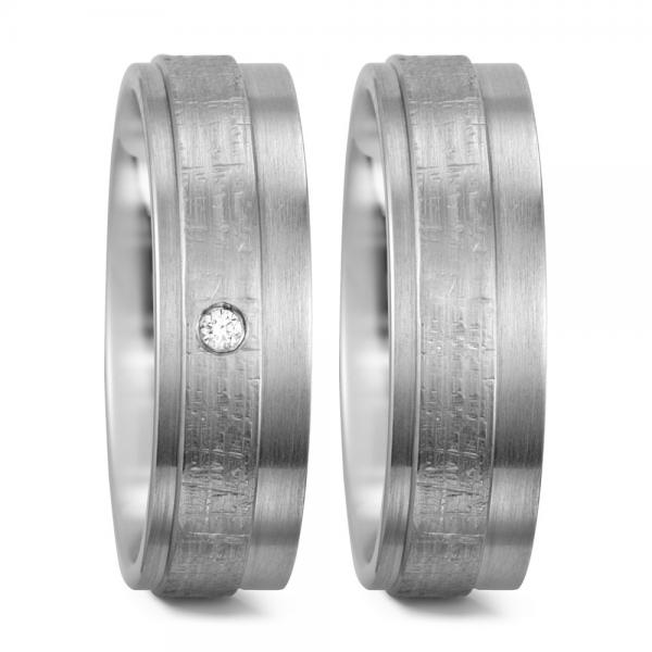 Weidner Trauringe Weissgold 62158 + 72158